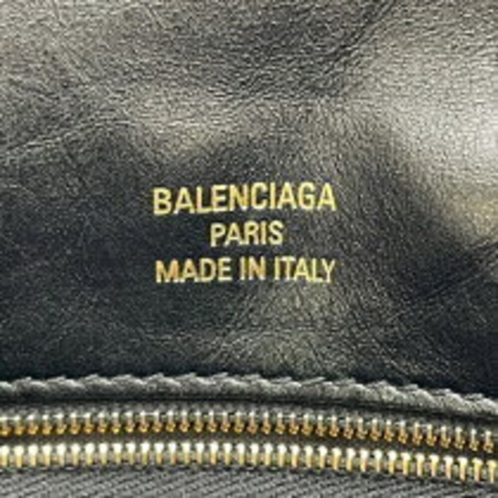 Balenciaga Monaco One Shoulder Hobo Bag Black Leather - Picture 6 of 7